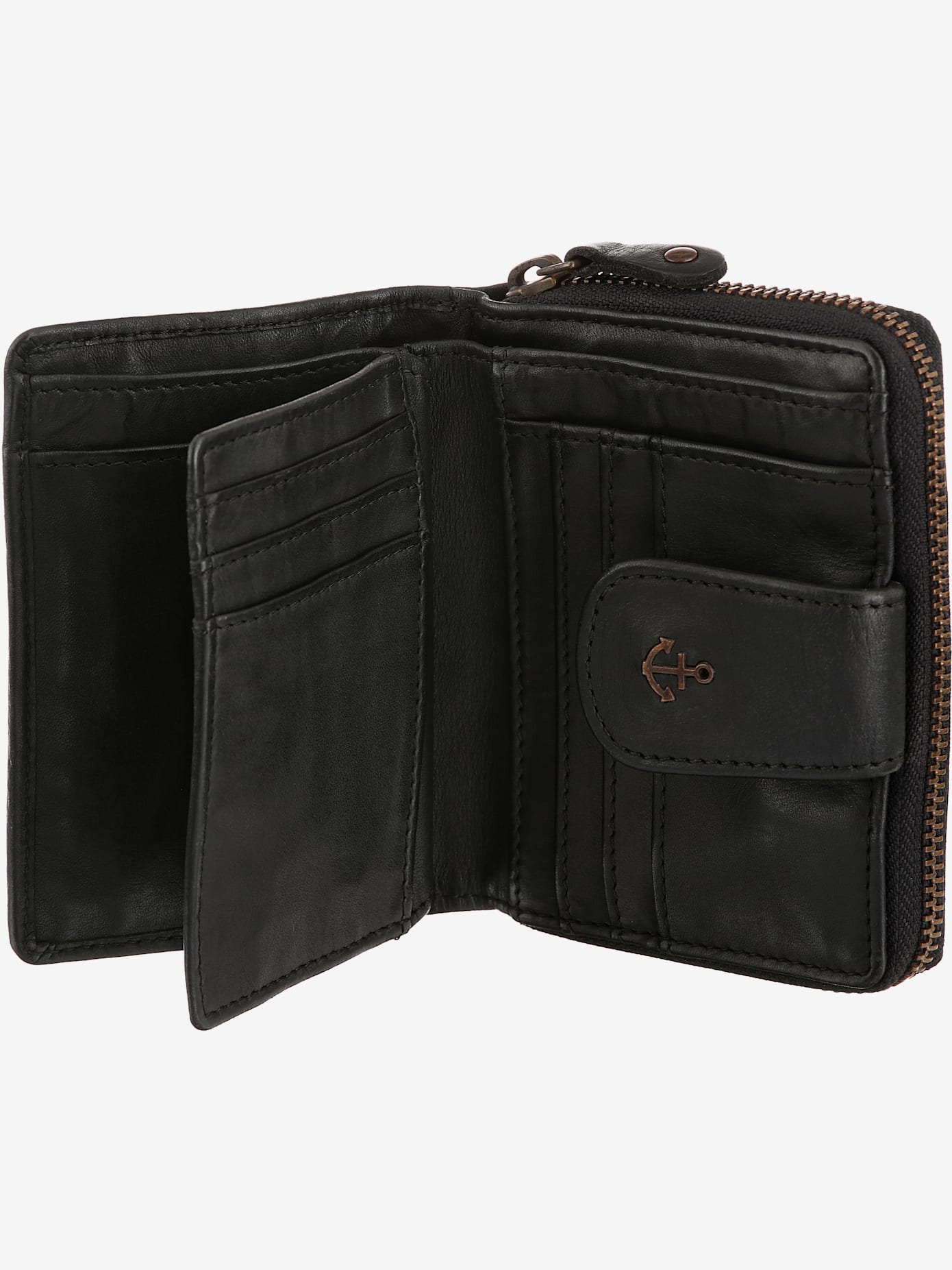 Porte-monnaie en cuir délavé