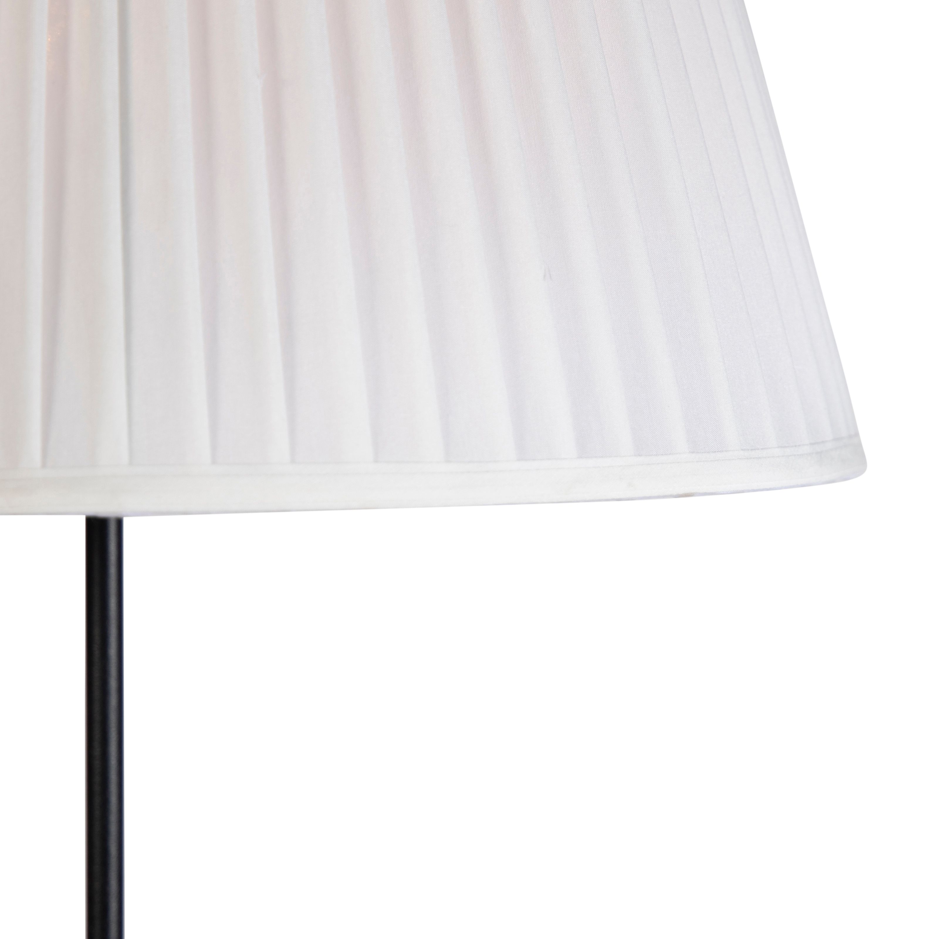 Vloerlamp zwart met plisse kap crème 45 cm verstelbaar - Parte