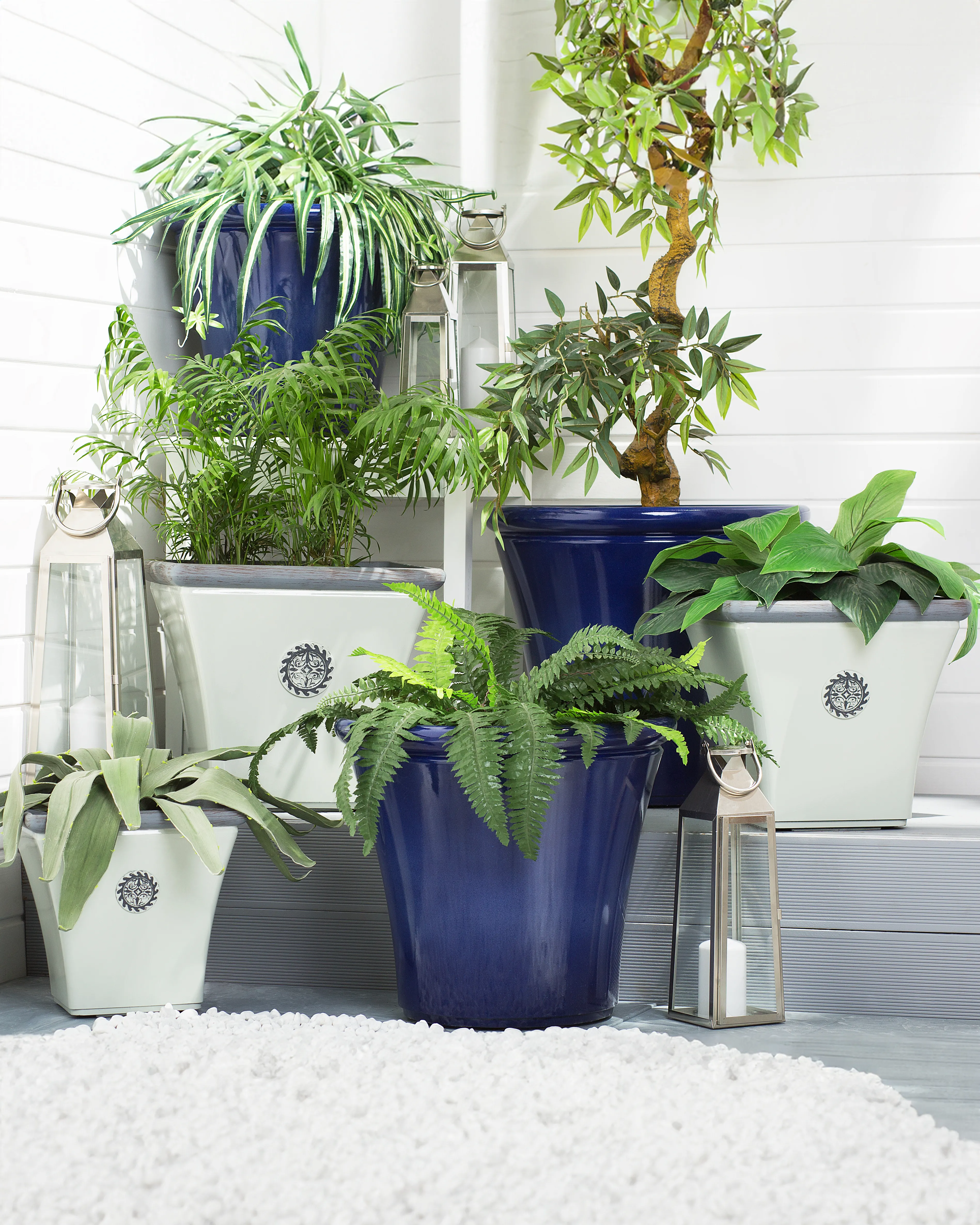 Set van 2 bloempotten ELATEIA 32 cm Wit
