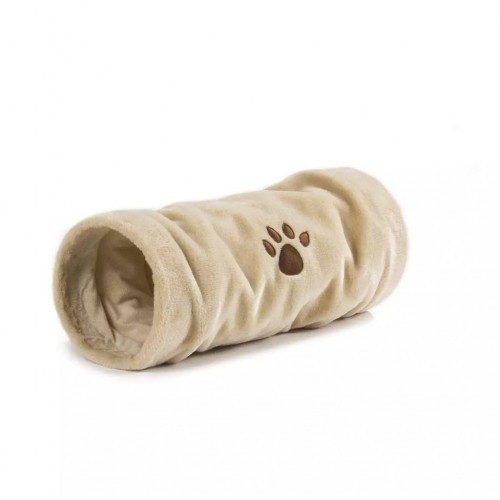 Túnel de brinquedo para gato bege