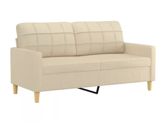 Canapé à 2 places Crème 140 cm Tissu