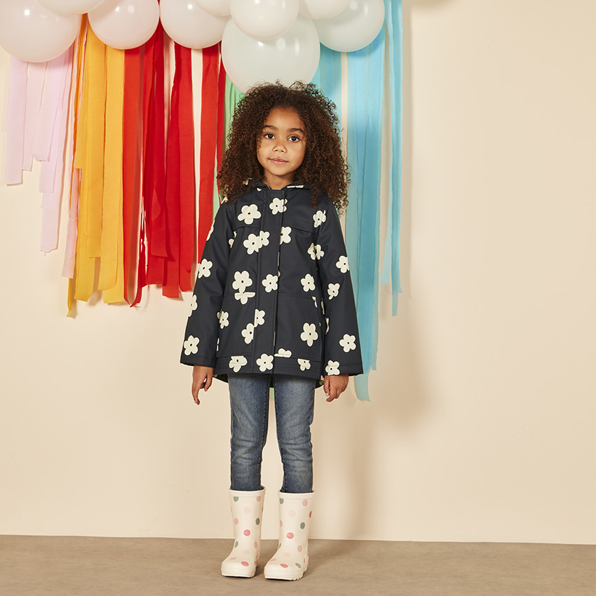 Parka gomme rembourrée imprimé fleurs pour fille
