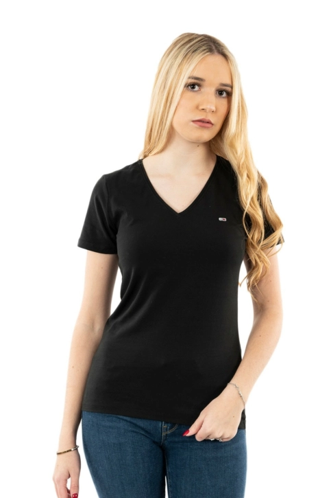 Tee shirt tommy jeans skinny stretch bds black