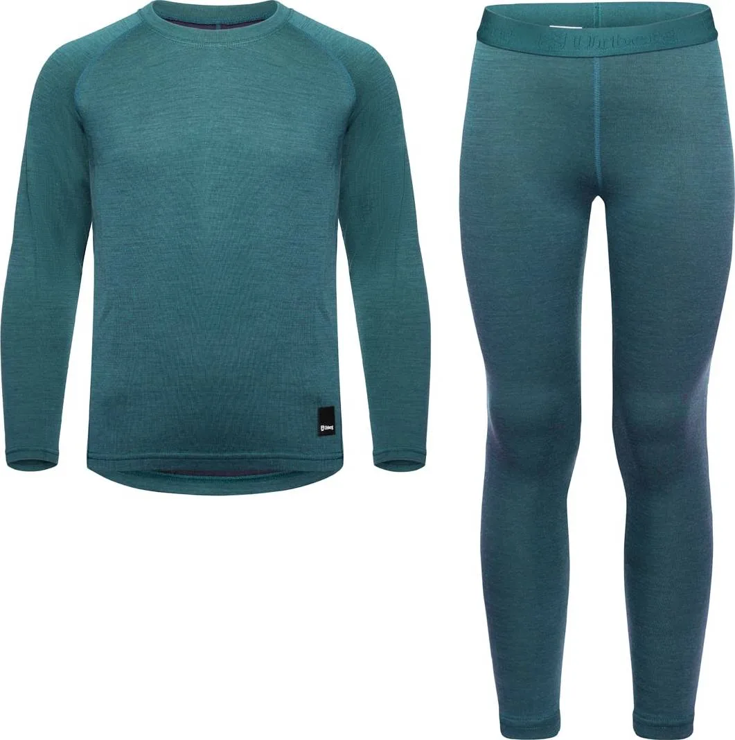 Urberg Merino-Bamboo Base Layer Set Jr Mediterranea/Blue Nights