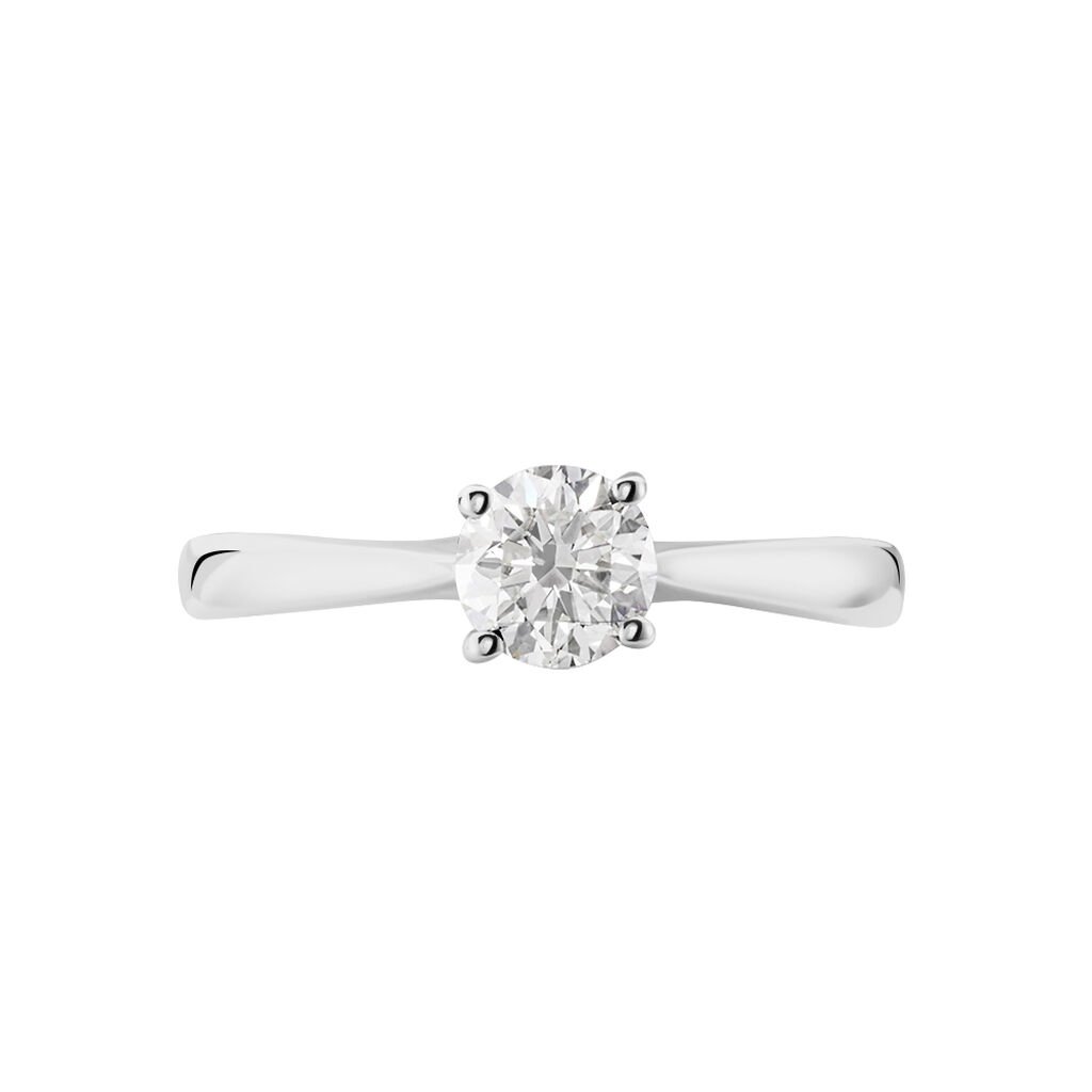 Bague Solitaire Fiona Or Blanc Diamant Synthetique