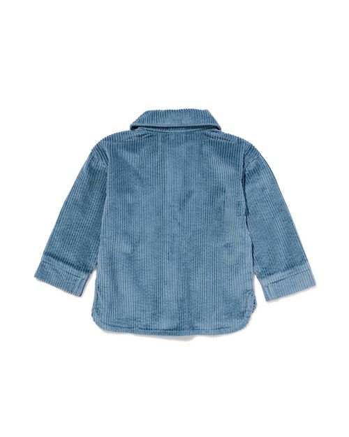 chemise bébé en velours côtelé bleu