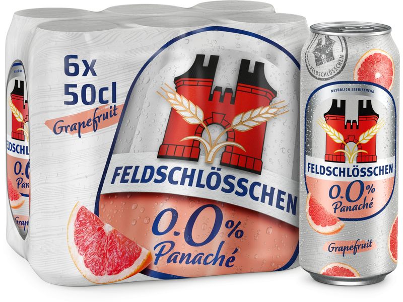 Feldschlösschen Panaché 0.0% Grapefruit 6 x 0.5 l Alkoholfreies Biermischgetränk mit Grapefruitgeschmack