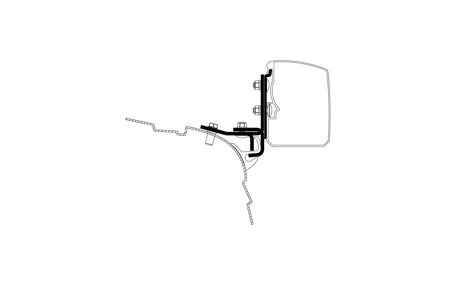 Thule Omnistor 3200 Markisenadapter VW T5/T6 Brandrup Rail LHD