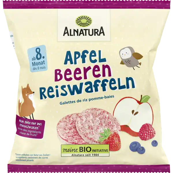 Bio Apfel-Beeren-Reiswaffeln