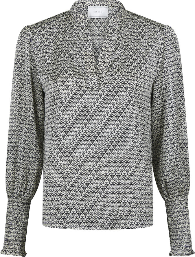 Neo Noir Landa Graphic Pattern Blouse Black