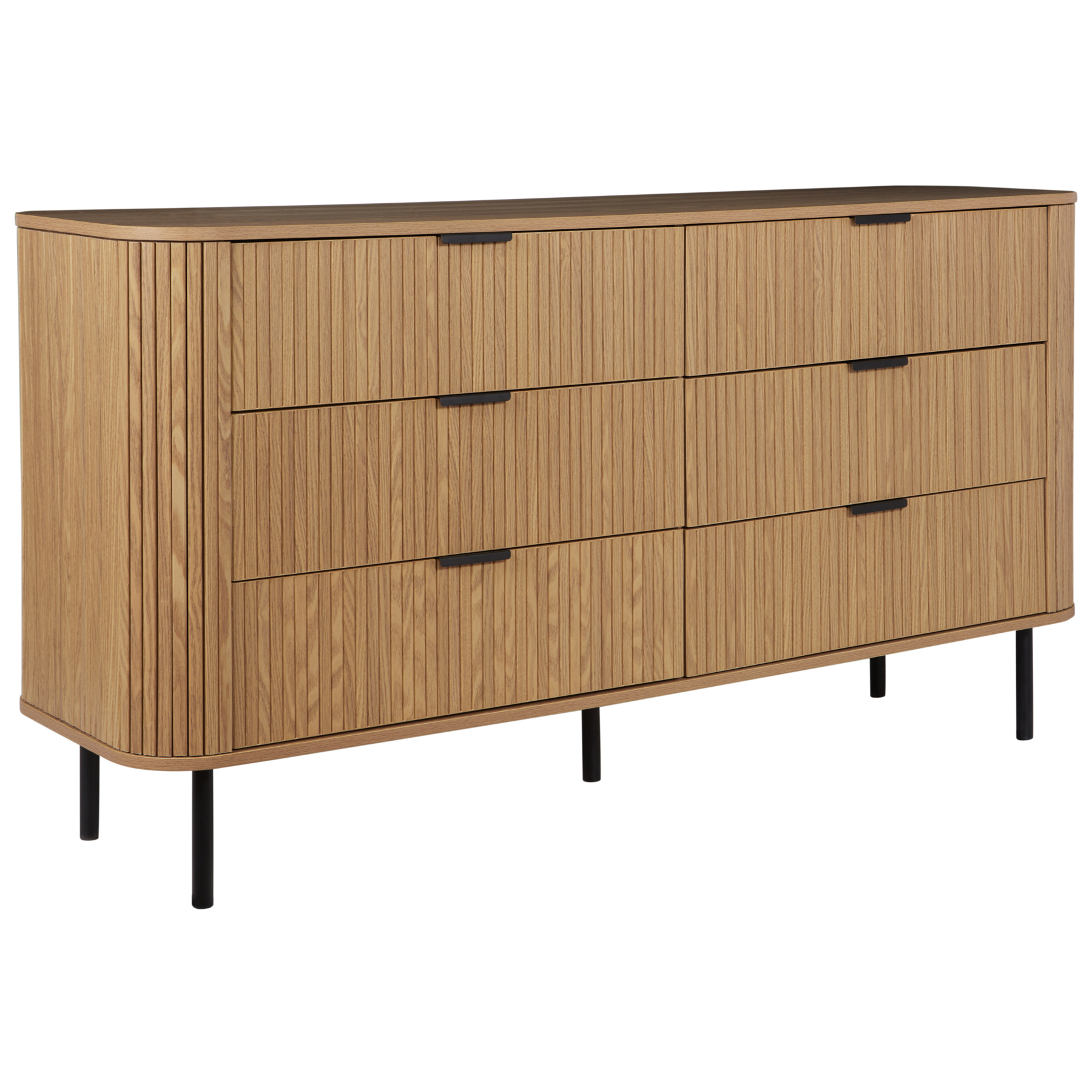 Beliani - BRADLEY - Dressoir - Lichthout|Zwart - MDf
