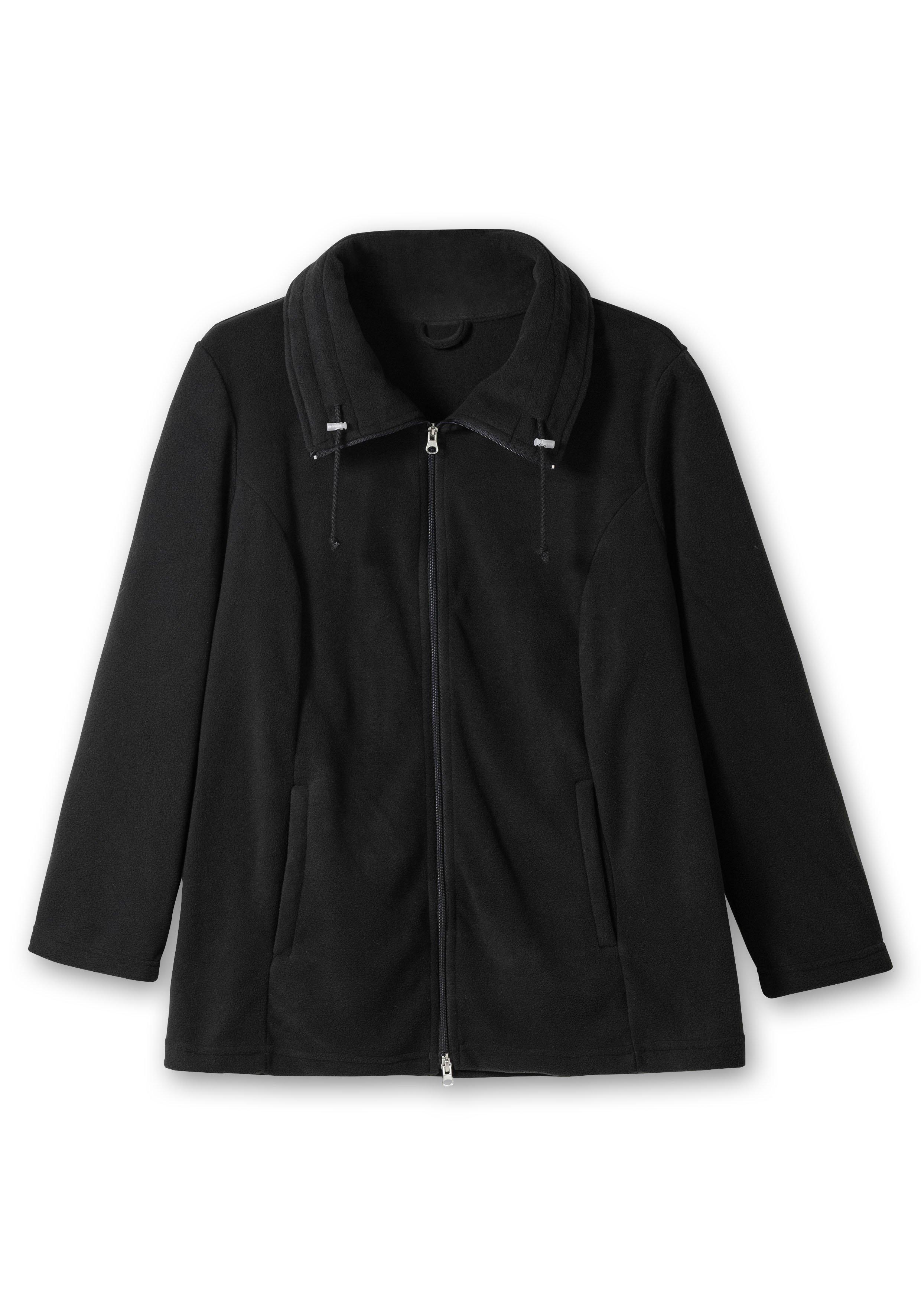 Fleecejacke mit Umlegekragen und 2-Wege-Zipper