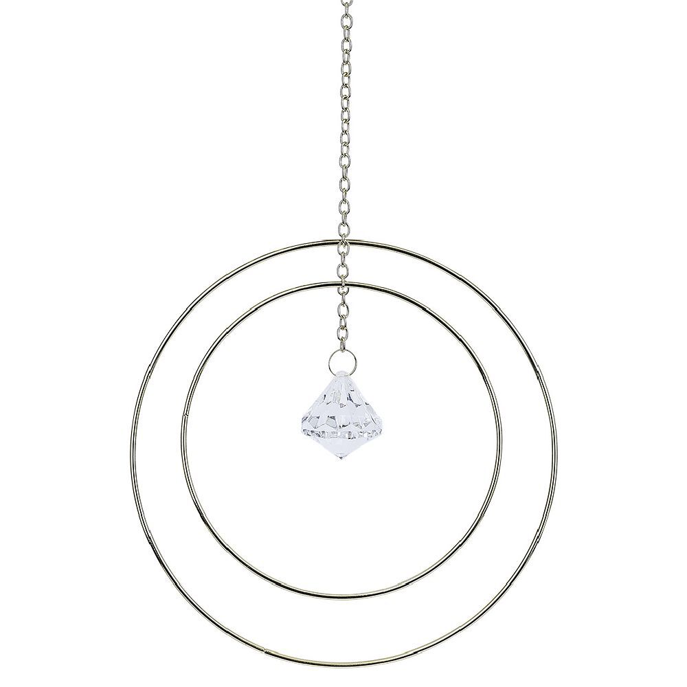 Attrape soleil métal doré pendentif transparent 20x3xH70cm