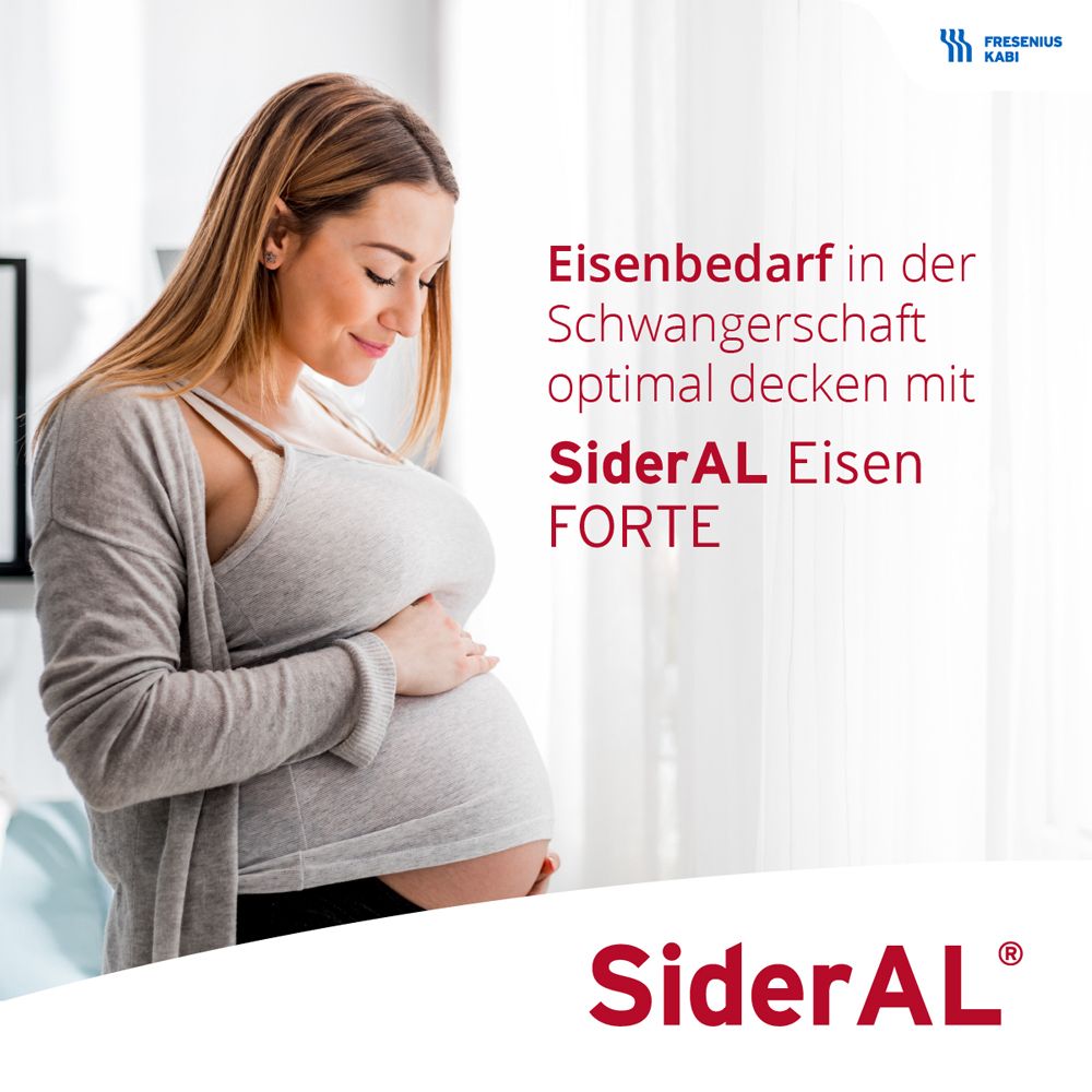 SiderAL® Eisen Forte 30mg Zitrus mit Vitamin C | Nahrungsergänzungsmittel bei erhöhtem Eisenbedarf in der Schwangerschaft