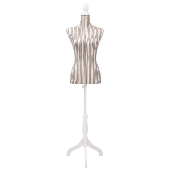 vidaXL Skredderbyste dame lin med striper