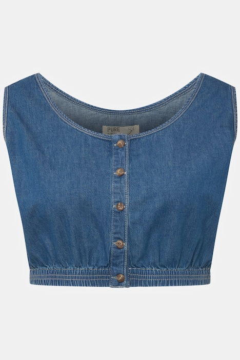 Bustier, Jeansoptik, Rundhals, Biobaumwolle