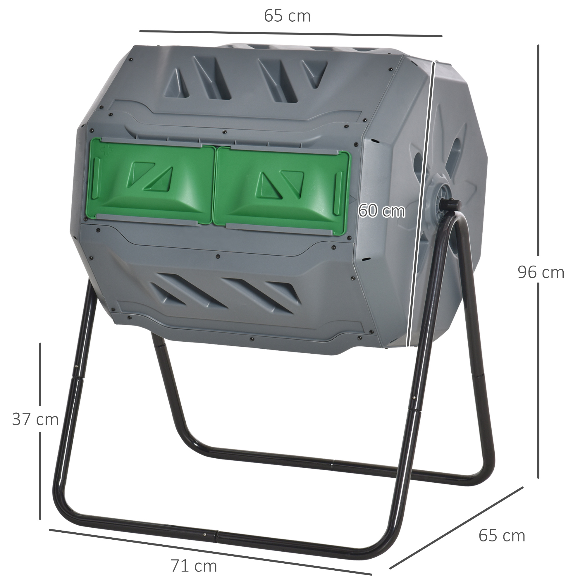 Compostor rotativo Outsunny cinza para jardim