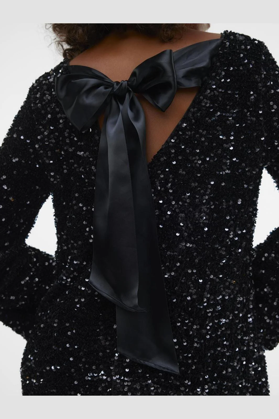 Vero Moda Vmlaila Ls Sequin Bow Dress 4682968 black