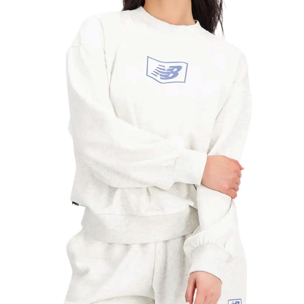 New Balance Sweat Gris Chiné Femme New Balance Essentials French