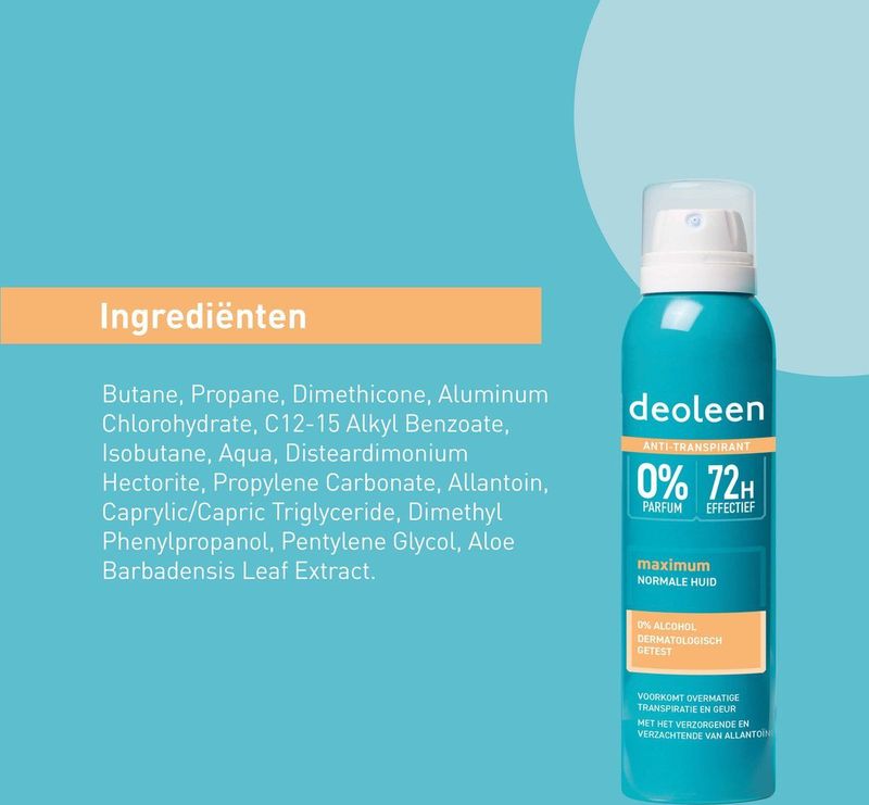 Deoleen - Intense Protect - Antitranspirant - 150 ml - 0% Parfum - 0% Alcohol