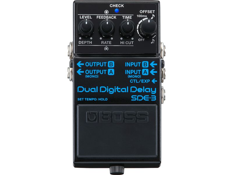 BOSS Pedal SDE-3 Dual-Delay-Pedal mit Tap-Tempo- und Carryover-Funktion