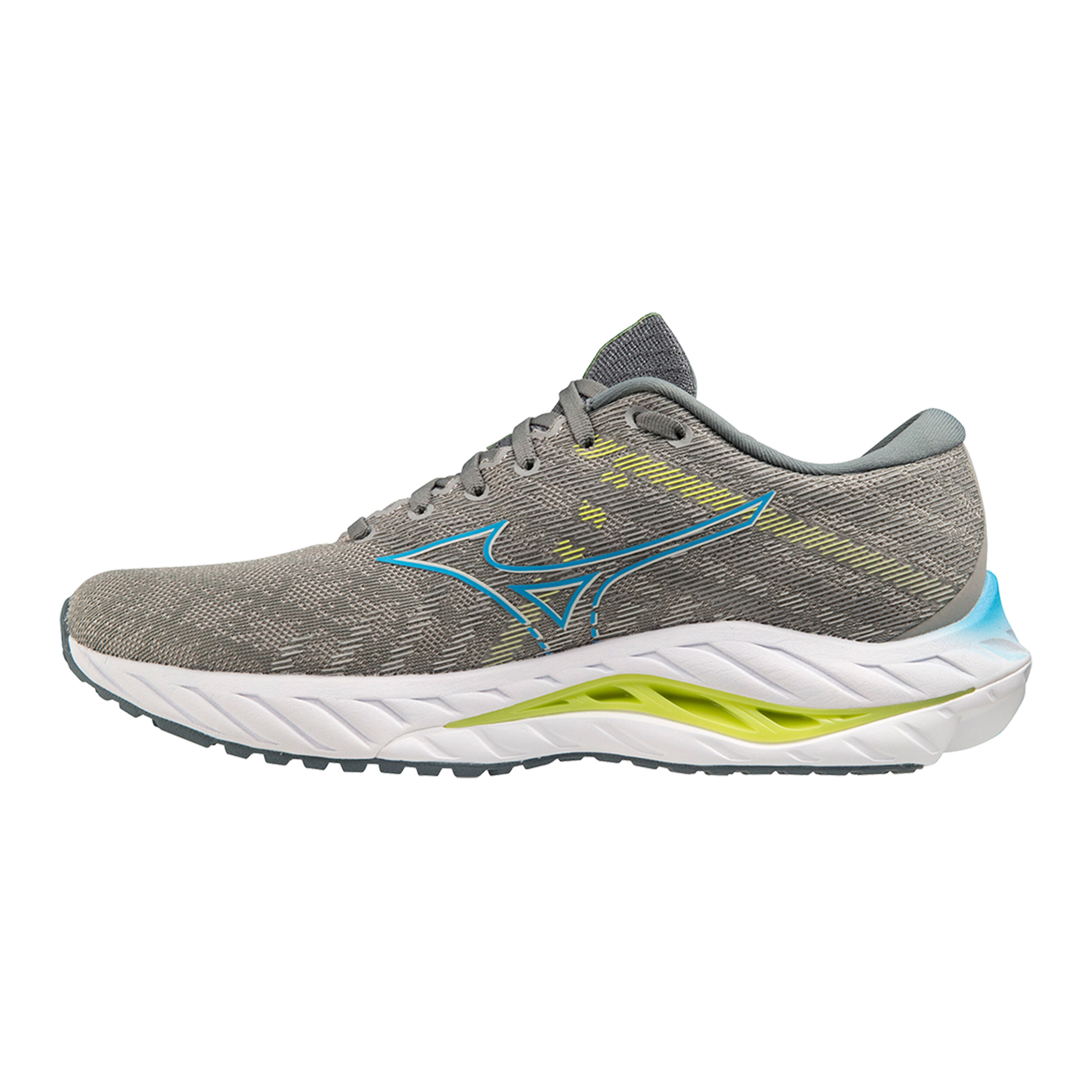 Mizuno Wave Inspire 19 Chaussure De Running Avec Stabilisateurs Hommes - Gris , Bleu Clair