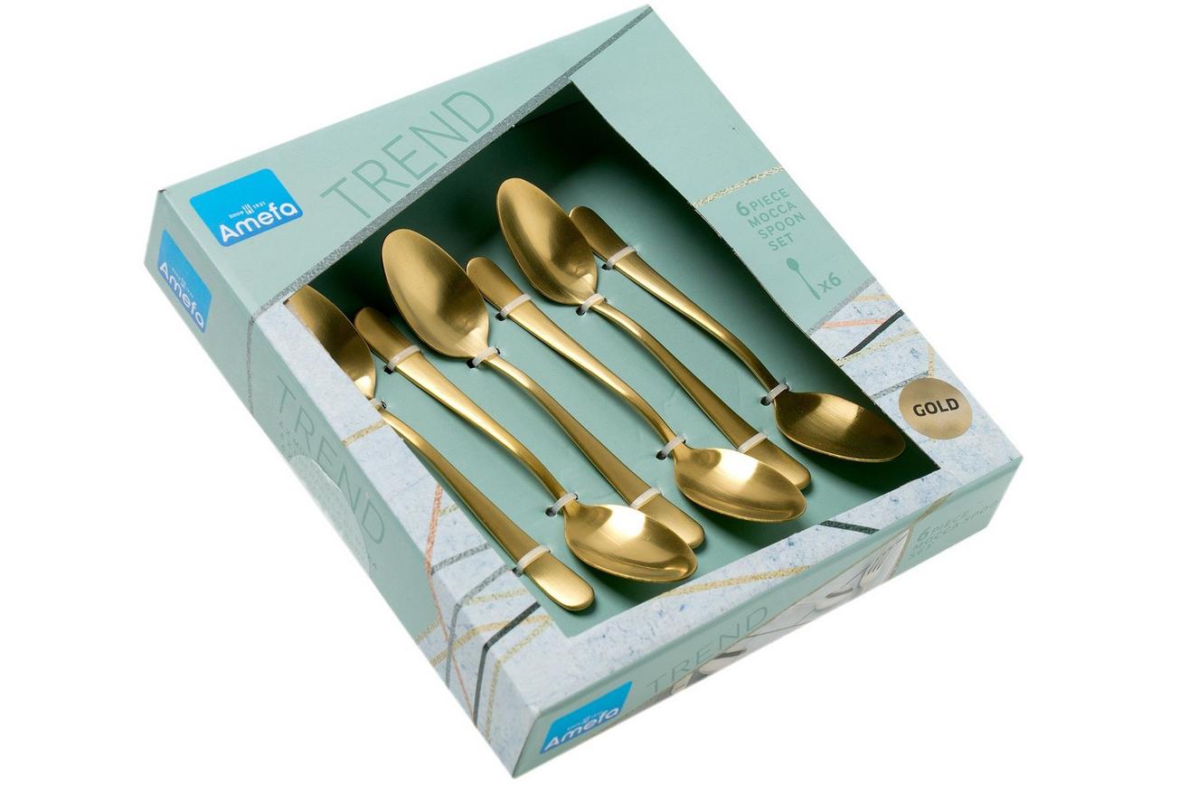 Amefa Austin 1410 koffielepels mat goud 6 stuks