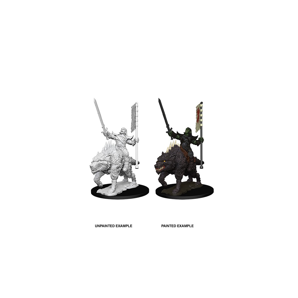 Pathfinder Deepcuts Unpainted Miniatures: Orc on Dire Wolf