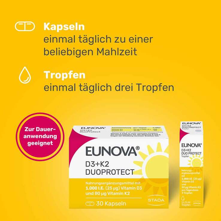 Eunova Duoprotect D3 + K2 1000 I.E. / 50 µg Tropfen, 11.5 ml