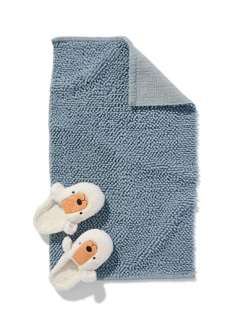 tapis de bain 50x85 chenille bleu glacier