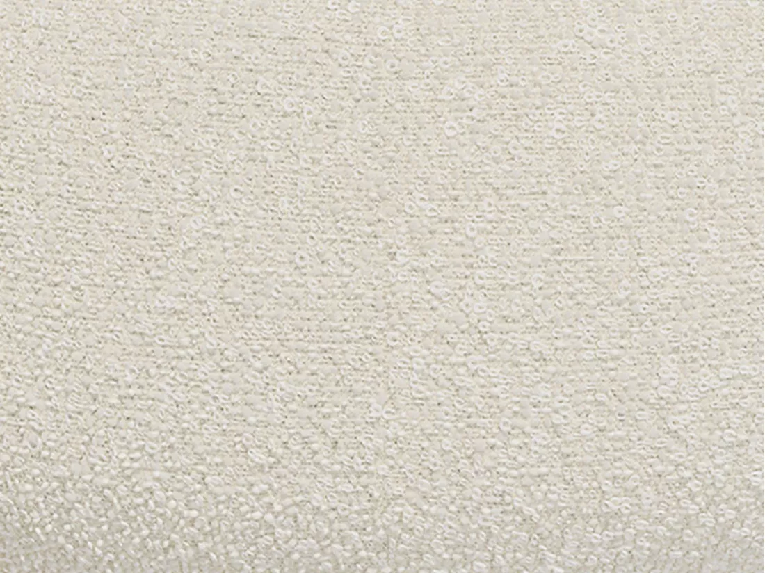Fauteuil pouf coquillage en tissu bouclette blanc FONADO