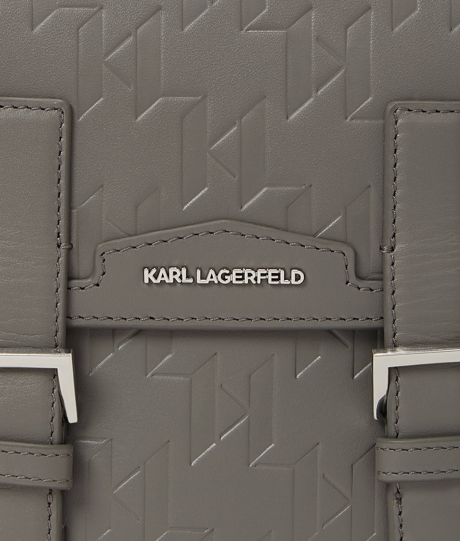SAC BANDOULIÈRE EN CUIR K/LOOM - Gris