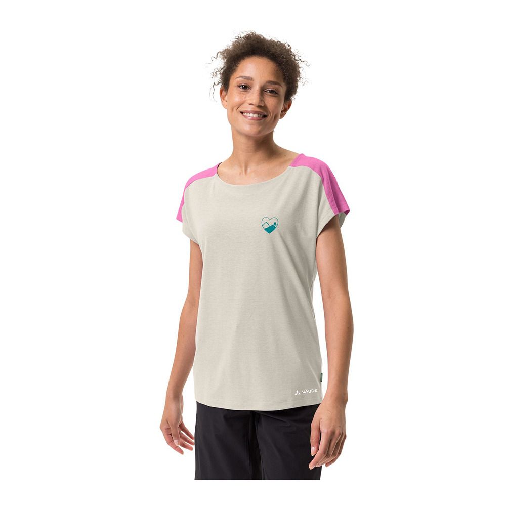 Vaude NEYLAND - Tee-shirt Femme ecru/dragon fruit
