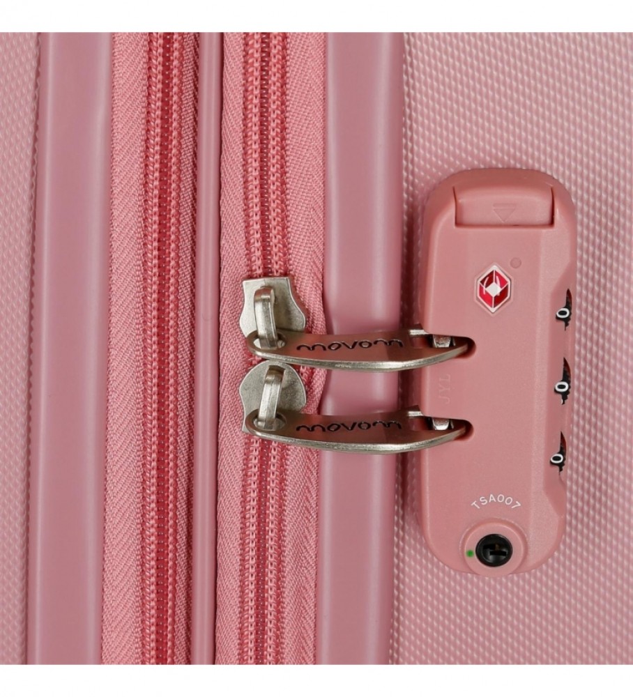 Conjunto de malas rígidas Movom Riga rosa - 40x55x20/49x70x27cm