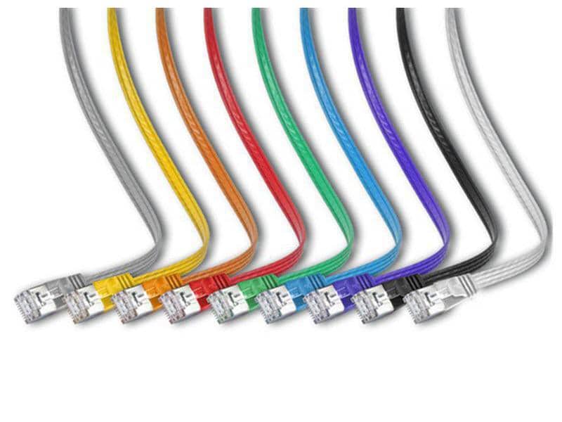 SLIM Slimpatchkabel RJ-45 - RJ-45, Cat 6, STP, 0.5 m, Weiss Geschirmtes Twisted-Pair-Kabel (STP) mit Klinkenschutz