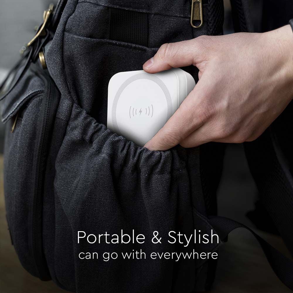 Magnetische draadloze powerbanks - witte behuizing - 10000mAh
