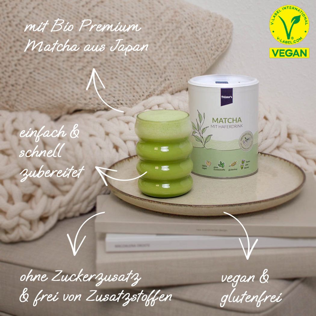 Pelster's Matcha mit Haferdrink