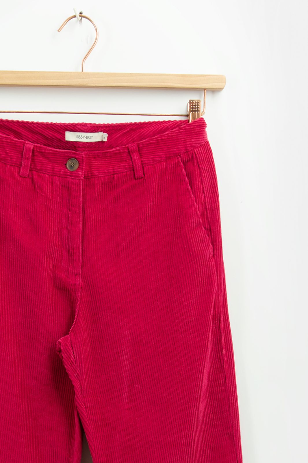 Roze corduroy wide leg broek