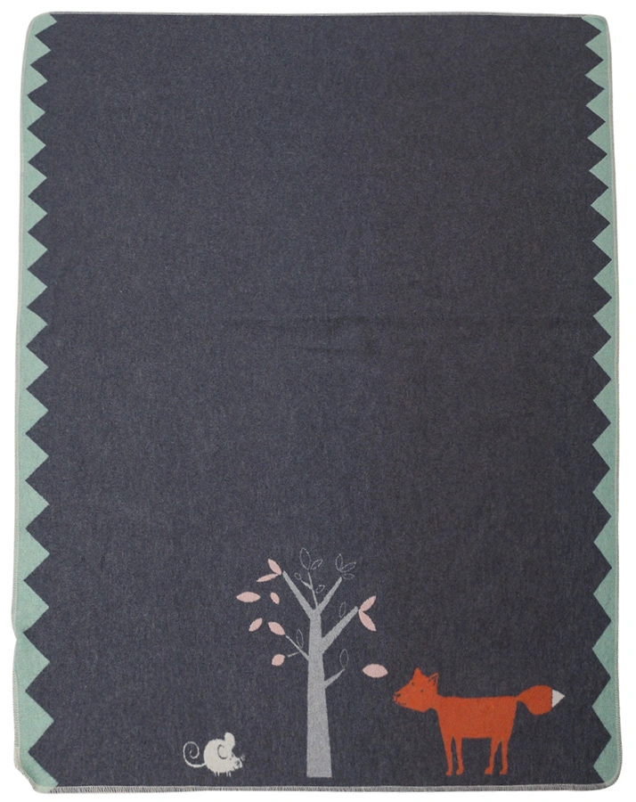 Decke JUWEL FUCHS (140x100cm) in grau