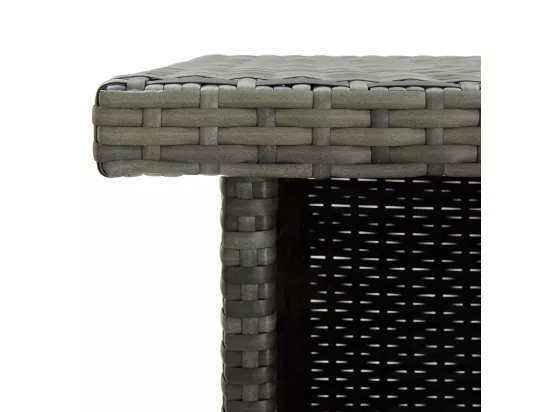 Table d'angle de bar Gris 100x50x105 cm Résine tressée