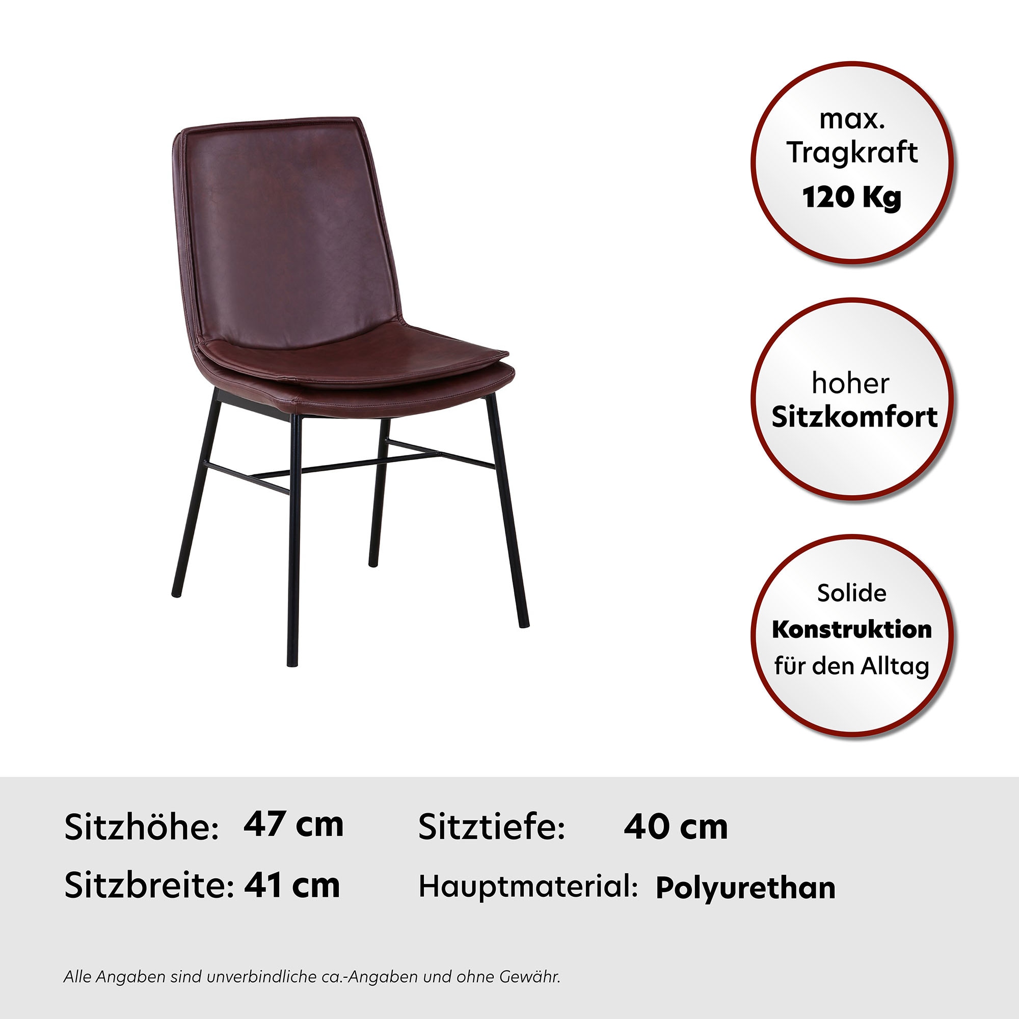 Kayoom Polstergarnitur »Stuhl Brady 125 2er-Set und Eisenfuss« Set, 2 Stk. tlg. pflegeleicht, bequem, bequemes Sitzerlebnis