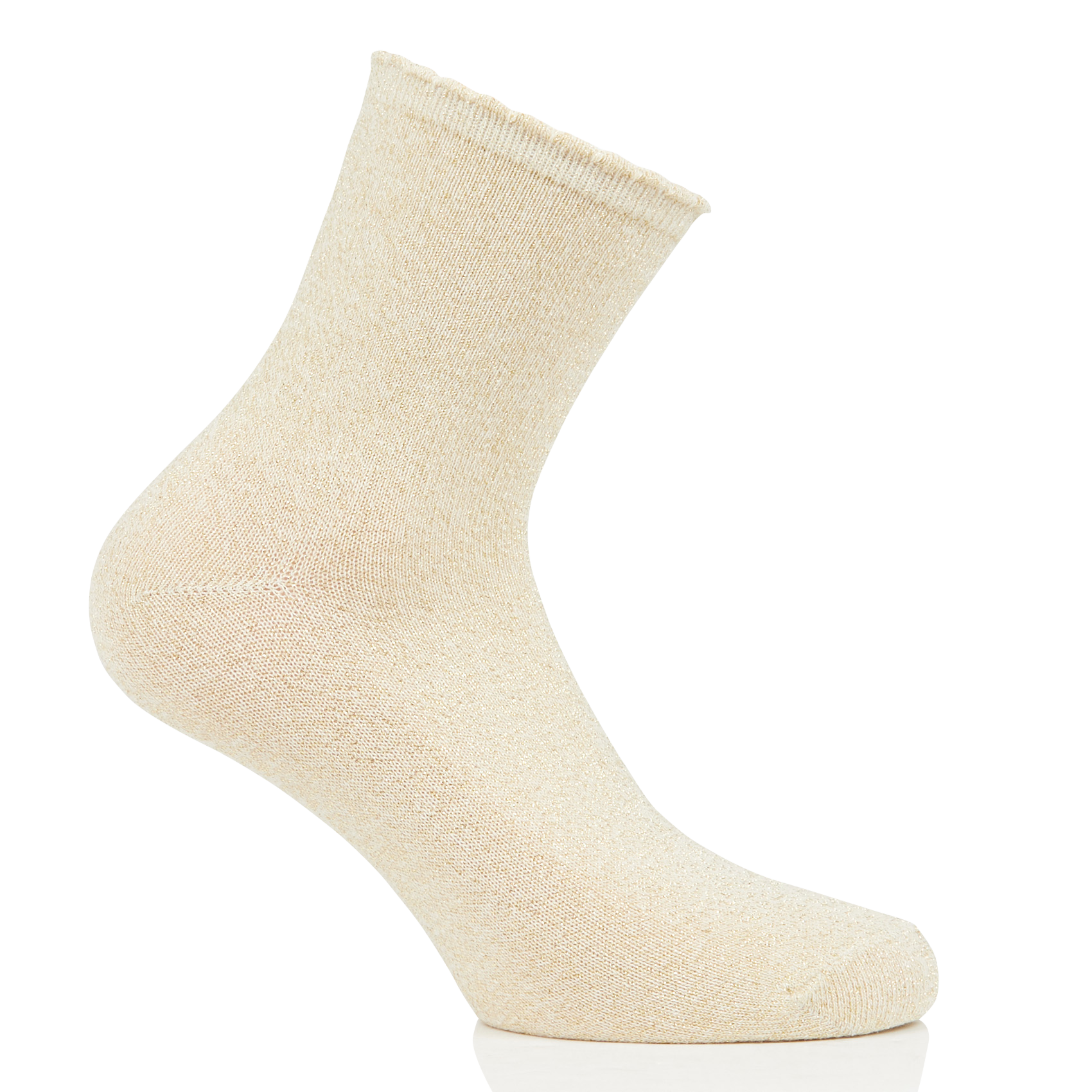 SEBBY - Chaussettes à fils métallisés en coton mélangé | Marron