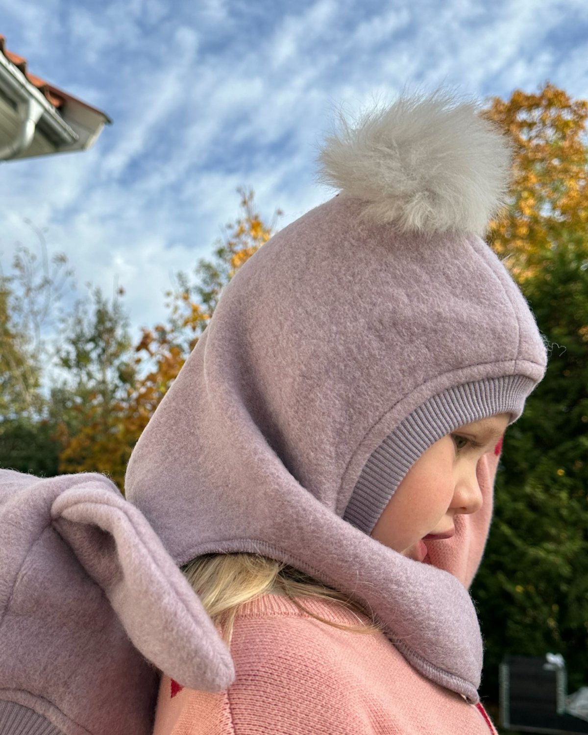 Balaclava Ull 2-Lags – Børstet Ullfleece | Alpaca Pompoms