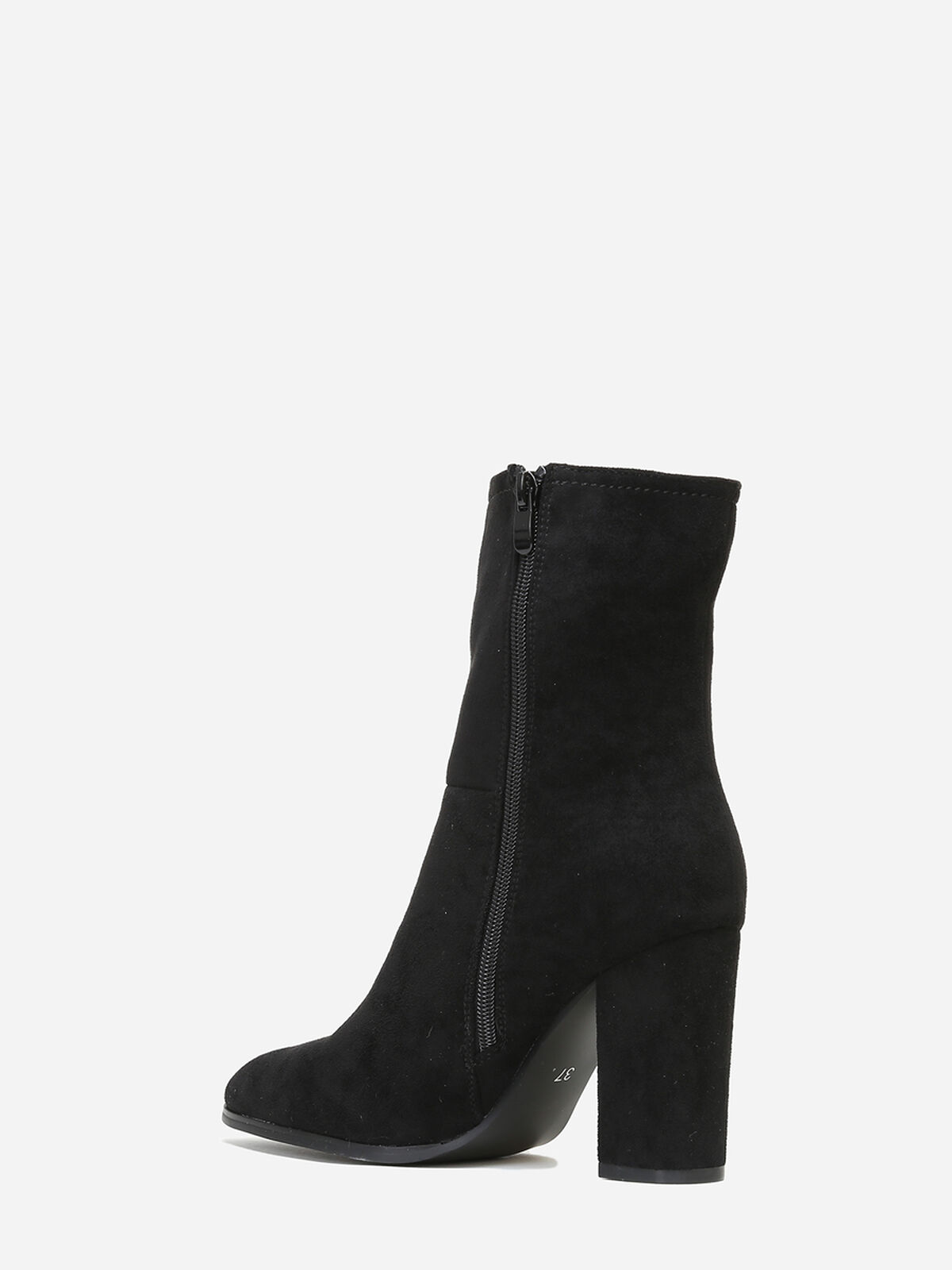 Bottines pointues en suédine- Noir
