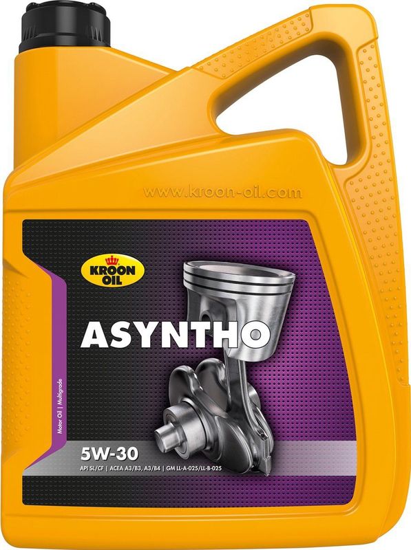 Kroon Oil - Asyntho 5W30 - Motorolie - 5L - Synthetisch - Geschikt voor Benzine en Diesel