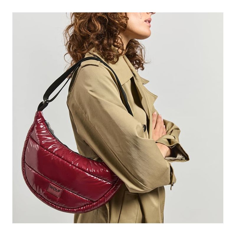 Sac bandoulière 30 cm matelassée Burgundy Glossy