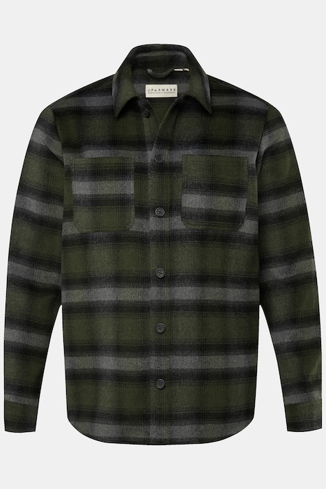 JP AWARE Overshirt, Karoflanell, recycelte Materialien, bis 7 XL