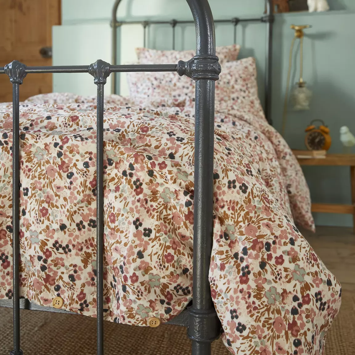 Housse de couette gaze de coton (140 x 200 cm) Constance Beige pampa