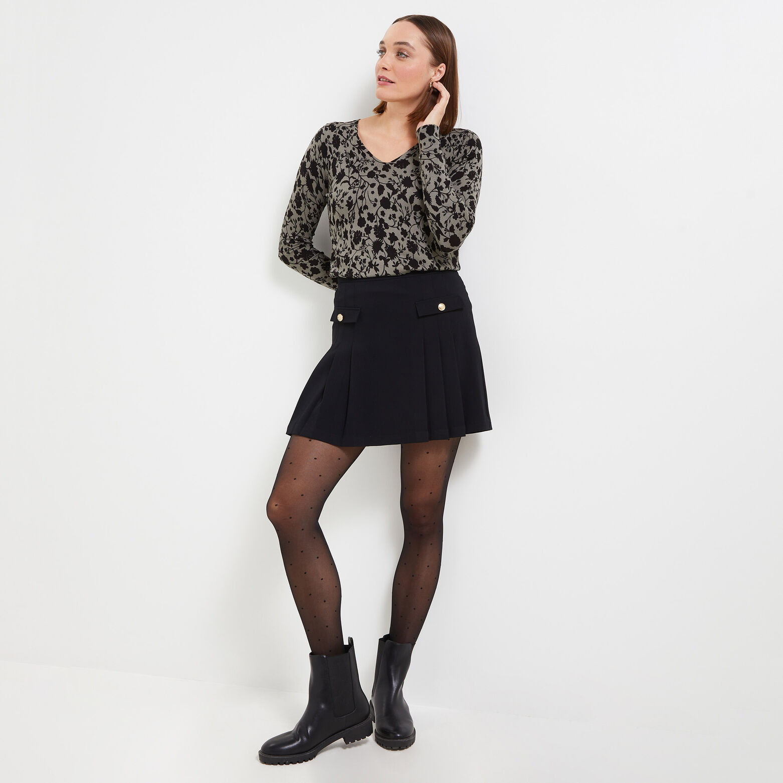 Pull fleuri femme