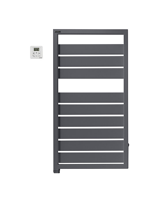 Sèche-serviettes électrique à inertie fluide Acova Astrakan anthracite 500W
